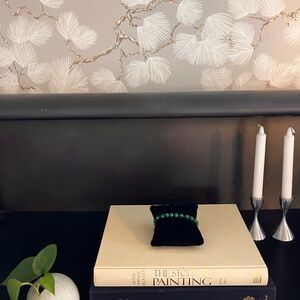 Genuine Malachite Beaded Bracelet, 7”